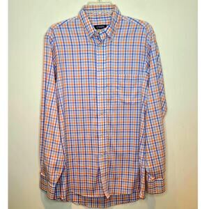 Chaps blue orange plaid long sleeve button down shirt - 15.5 / 34-35